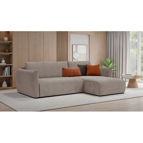 Canapé D'angle Gauche 3 Places Tissu Taupe - Tauer