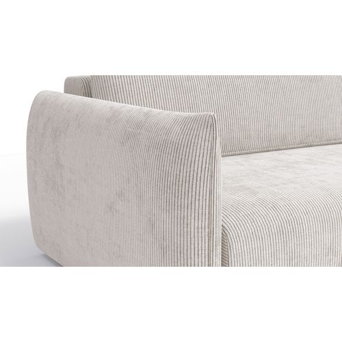 Canapé D'angle Gauche 3 Places Tissu Blanc Perle - Tauer