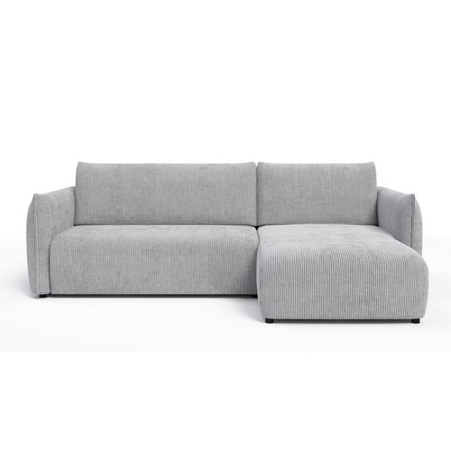 Canapé D'angle Gauche 3 Places Tissu Gris Clair - Tauer