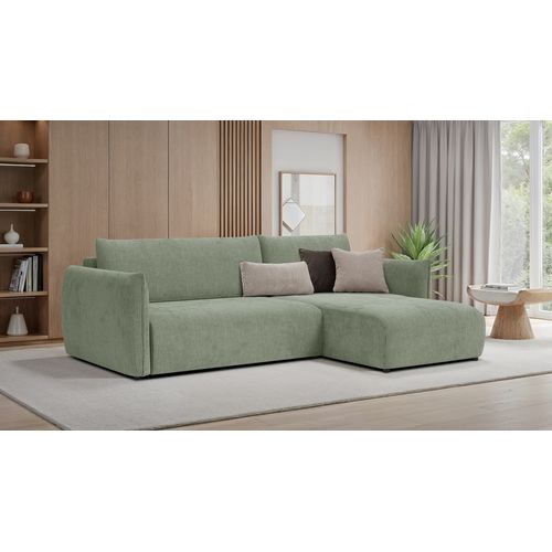 Canapé D'angle Gauche 3 Places Tissu Sauge - Tauer