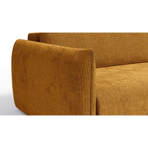 Canapé D'angle Gauche 3 Places Tissu Jaune Foncé - Tauer