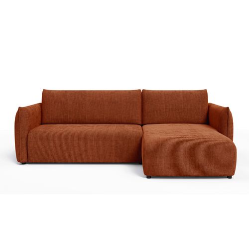 Canapé D'angle Gauche 3 Places Tissu Orange - Tauer