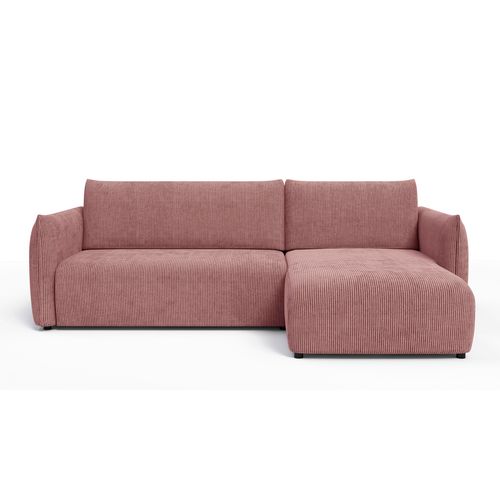 Canapé D'angle Gauche 3 Places Tissu Rose - Tauer