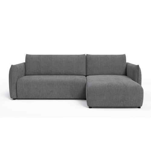 Canapé D'angle Gauche 3 Places Tissu Gris Foncé - Tauer