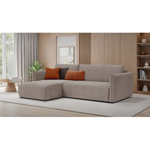 Canapé D'angle Droit 3 Places Tissu Taupe - Tauer