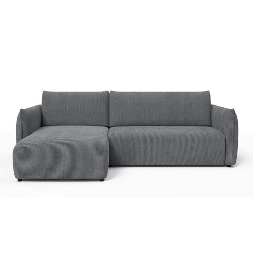 Canapé D'angle Droit 3 Places Tissu Gris Foncé - Tauer