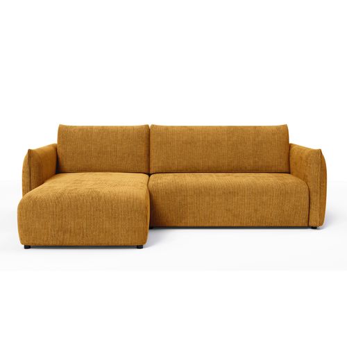 Canapé D'angle Droit 3 Places Tissu Jaune Foncé - Tauer