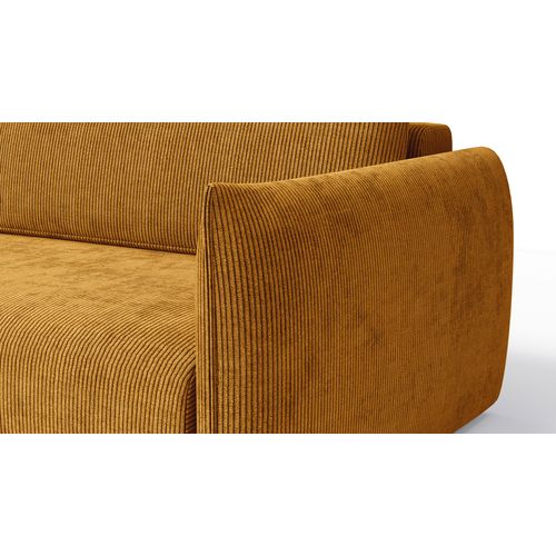 Canapé D'angle Droit 3 Places Tissu Jaune Foncé - Tauer