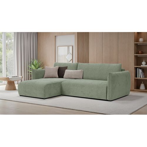 Canapé D'angle Droit 3 Places Tissu Sauge - Tauer