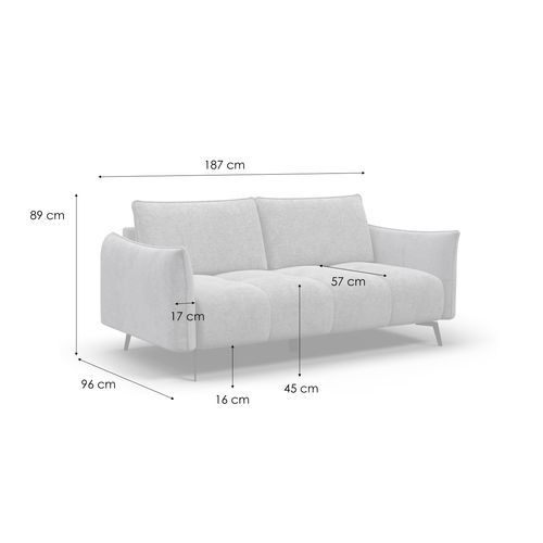 Canapé 2,5 Places Aera, Beige Foncé