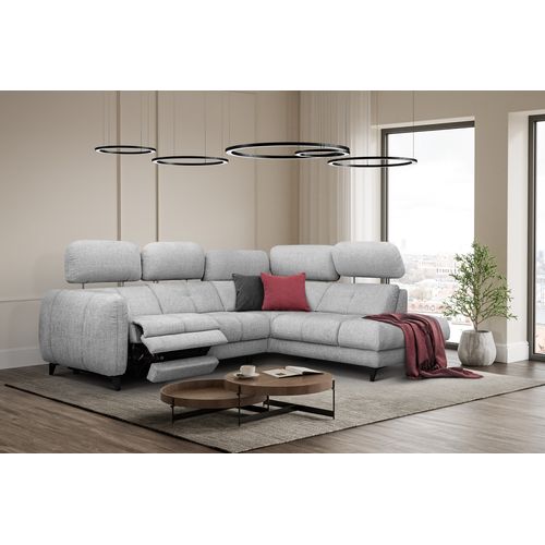 Canapé d'angle MONZA en tissu avec 1 relax électrique