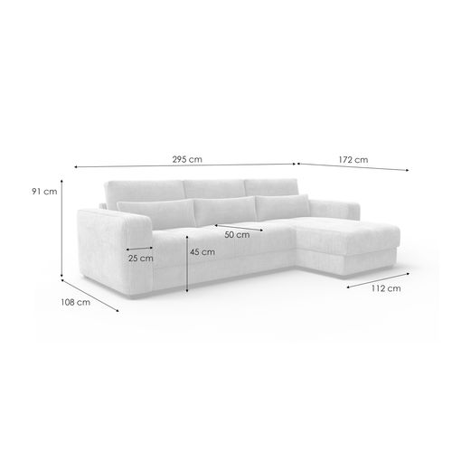 Canapé D’angle 4 Places Droit Oli, Taupe