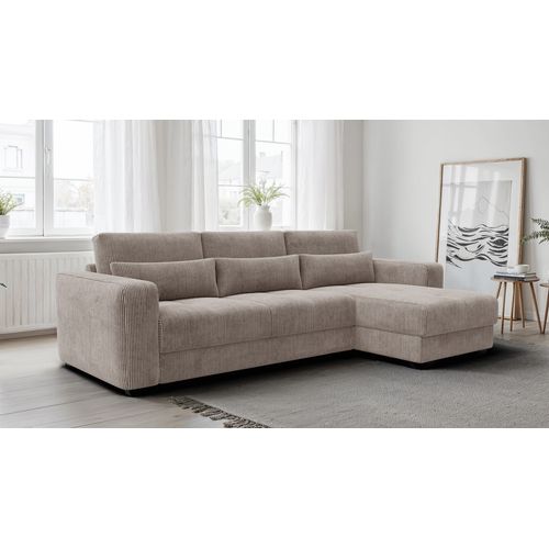 Canapé D’angle 4 Places Droit Oli, Taupe