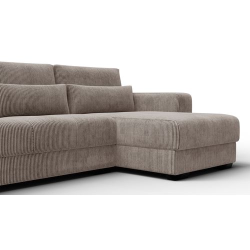 Canapé D’angle 4 Places Droit Oli, Taupe