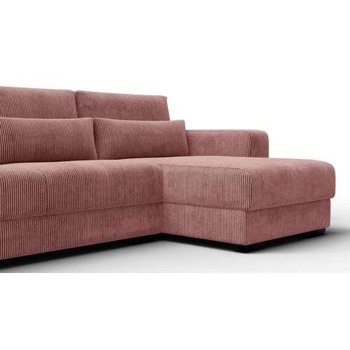 Canapé D’angle 4 Places Droit Oli, Vieux Rose