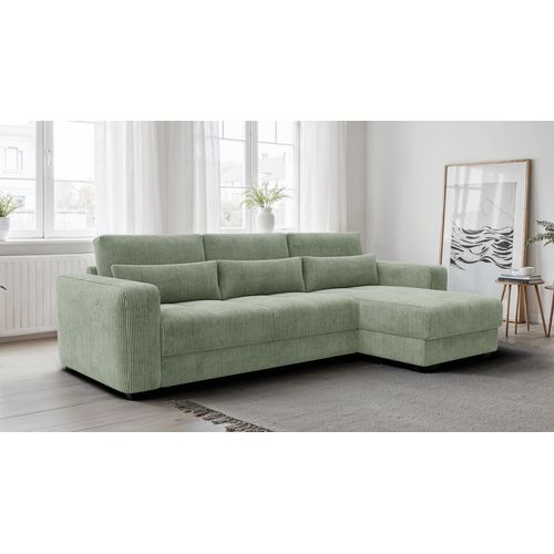 Canapé D’angle 4 Places Droit Oli, Vert Sauge