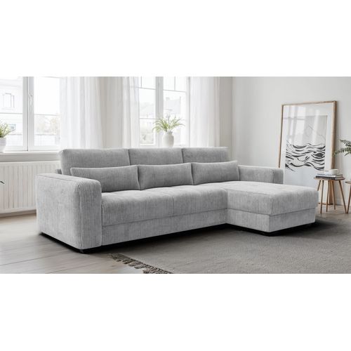 Canapé D’angle 4 Places Droit Oli, Gris Clair
