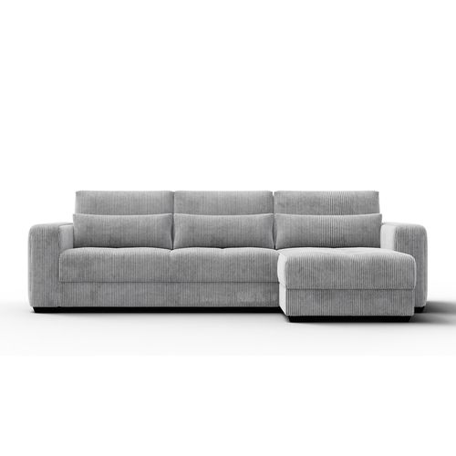 Canapé D’angle 4 Places Droit Oli, Gris Clair