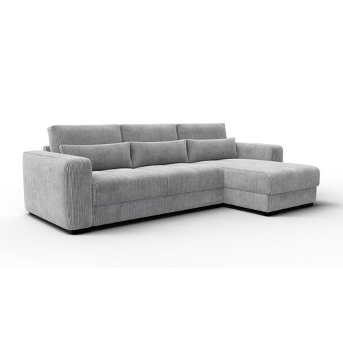 Canapé D’angle 4 Places Droit Oli, Gris Clair