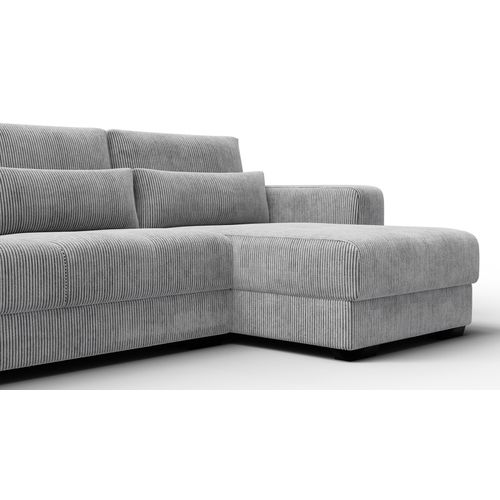 Canapé D’angle 4 Places Droit Oli, Gris Clair
