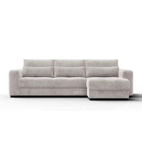 Canapé D’angle 4 Places Droit Oli, Blanc Perle