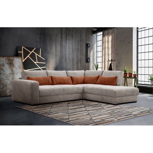 Canapé D’angle 5 Places Droit Oli, Taupe