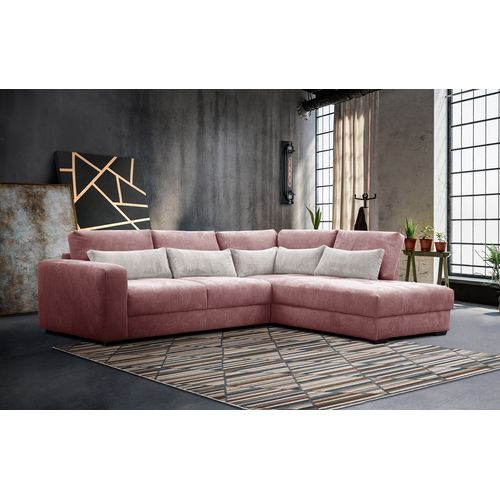 Canapé D’angle 5 Places Droit Oli, Vieux Rose
