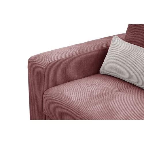 Canapé D’angle 5 Places Droit Oli, Vieux Rose