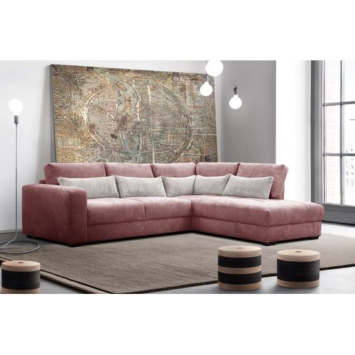 Canapé D’angle 5 Places Droit Oli, Vieux Rose