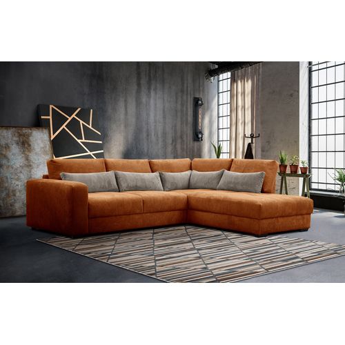 Canapé D’angle 5 Places Droit Oli, Orange