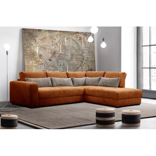 Canapé D’angle 5 Places Droit Oli, Orange