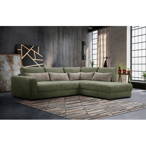 Canapé D’angle 5 Places Droit Oli, Vert Olive