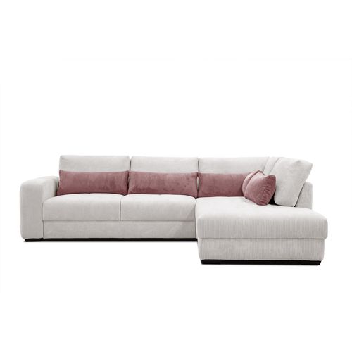 Canapé D’angle 5 Places Droit Oli, Blanc Perle