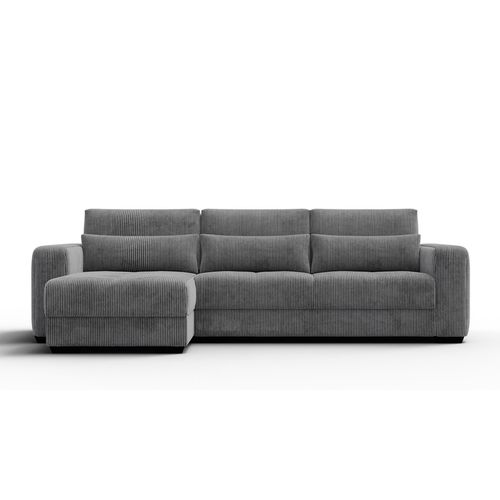 Canapé D’angle 4 Places Gauche Oli, Gris Foncé