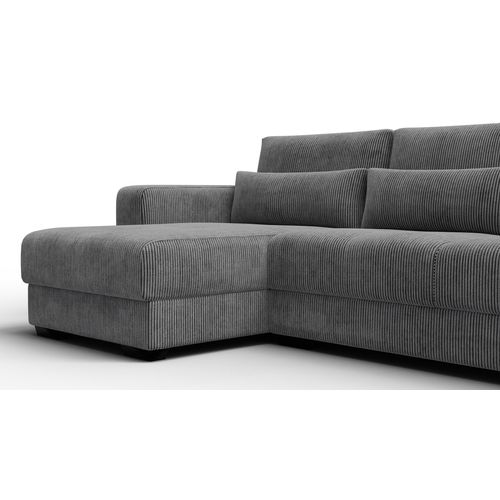 Canapé D’angle 4 Places Gauche Oli, Gris Foncé