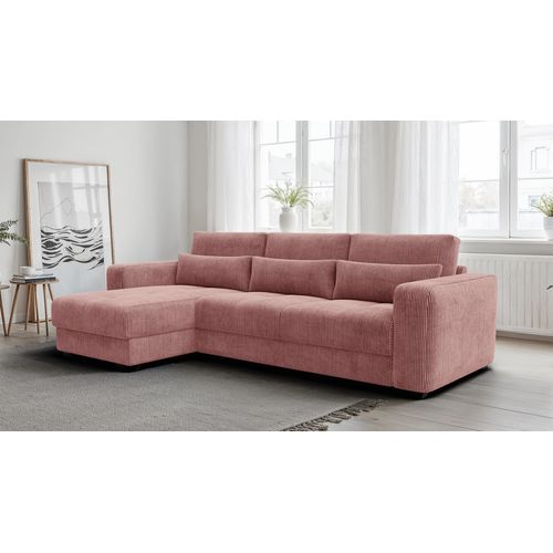 Canapé D’angle 4 Places Gauche Oli, Vieux Rose