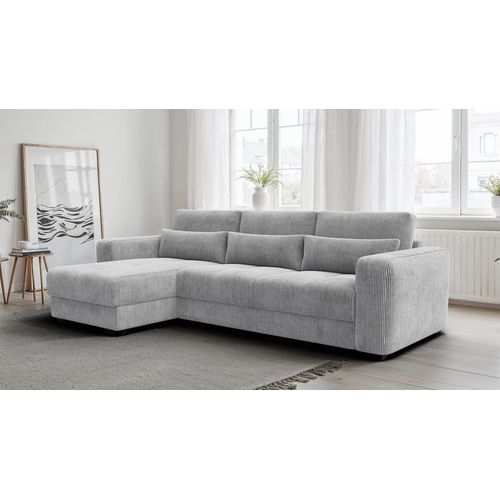 Canapé D’angle 4 Places Gauche Oli, Gris Clair