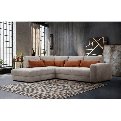 Canapé D’angle 5 Places Gauche Oli, Taupe