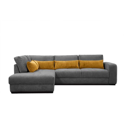 Canapé D’angle 5 Places Gauche Oli, Gris Foncé
