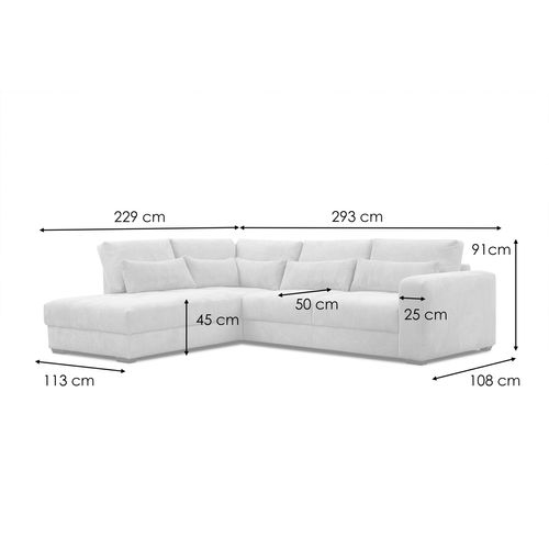 Canapé D’angle 5 Places Gauche Oli, Vieux Rose