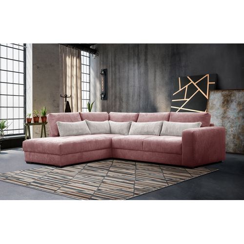 Canapé D’angle 5 Places Gauche Oli, Vieux Rose