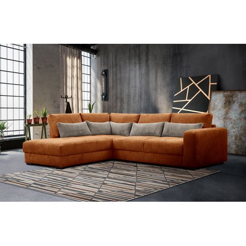 Canapé D’angle 5 Places Gauche Oli, Orange