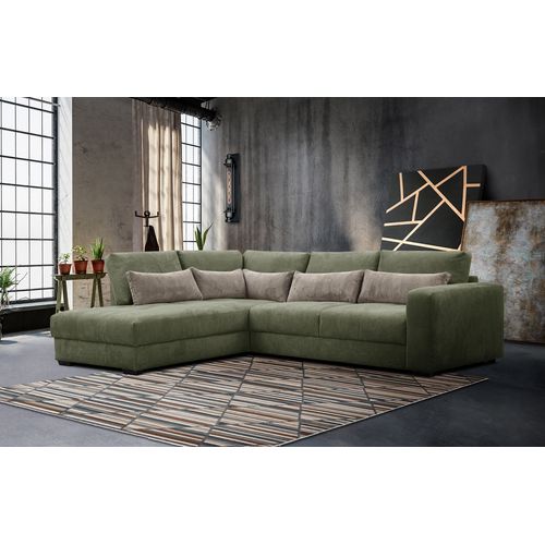 Canapé D’angle 5 Places Gauche Oli, Vert Olive