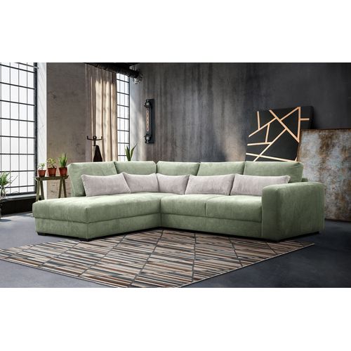 Canapé D’angle 5 Places Gauche Oli, Vert Sauge