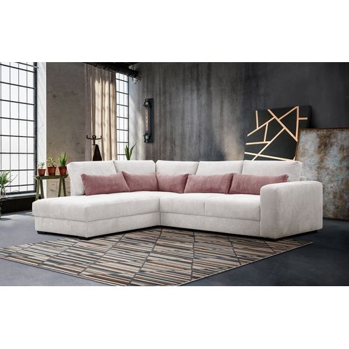 Canapé D’angle 5 Places Gauche Oli, Blanc Perle