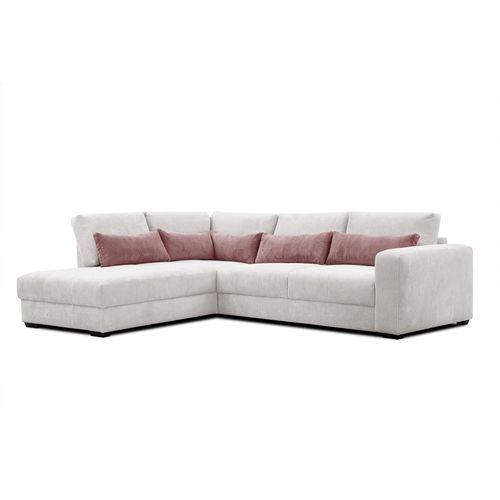 Canapé D’angle 5 Places Gauche Oli, Blanc Perle