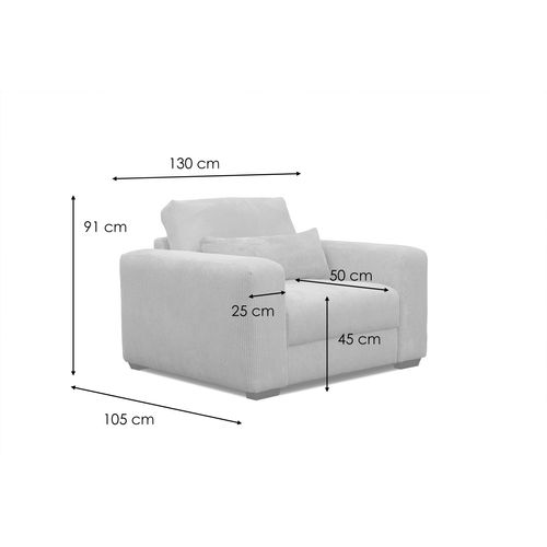 Fauteuil En Velours Côtelé Oli, Taupe