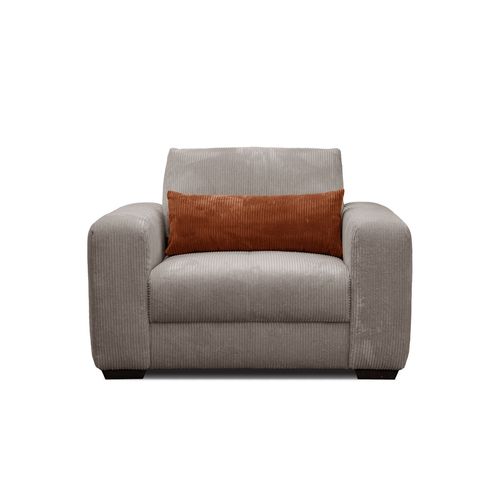 Fauteuil En Velours Côtelé Oli, Taupe