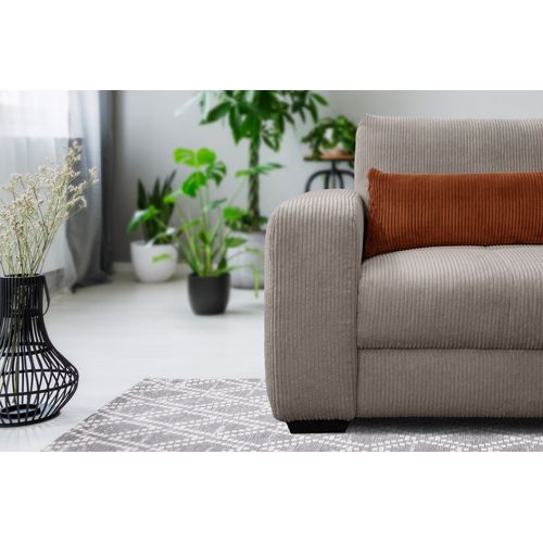 Fauteuil En Velours Côtelé Oli, Taupe