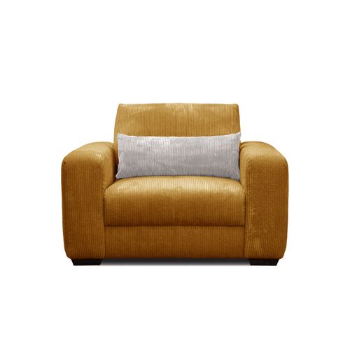 Fauteuil En Velours Côtelé Oli, Jaune Foncé